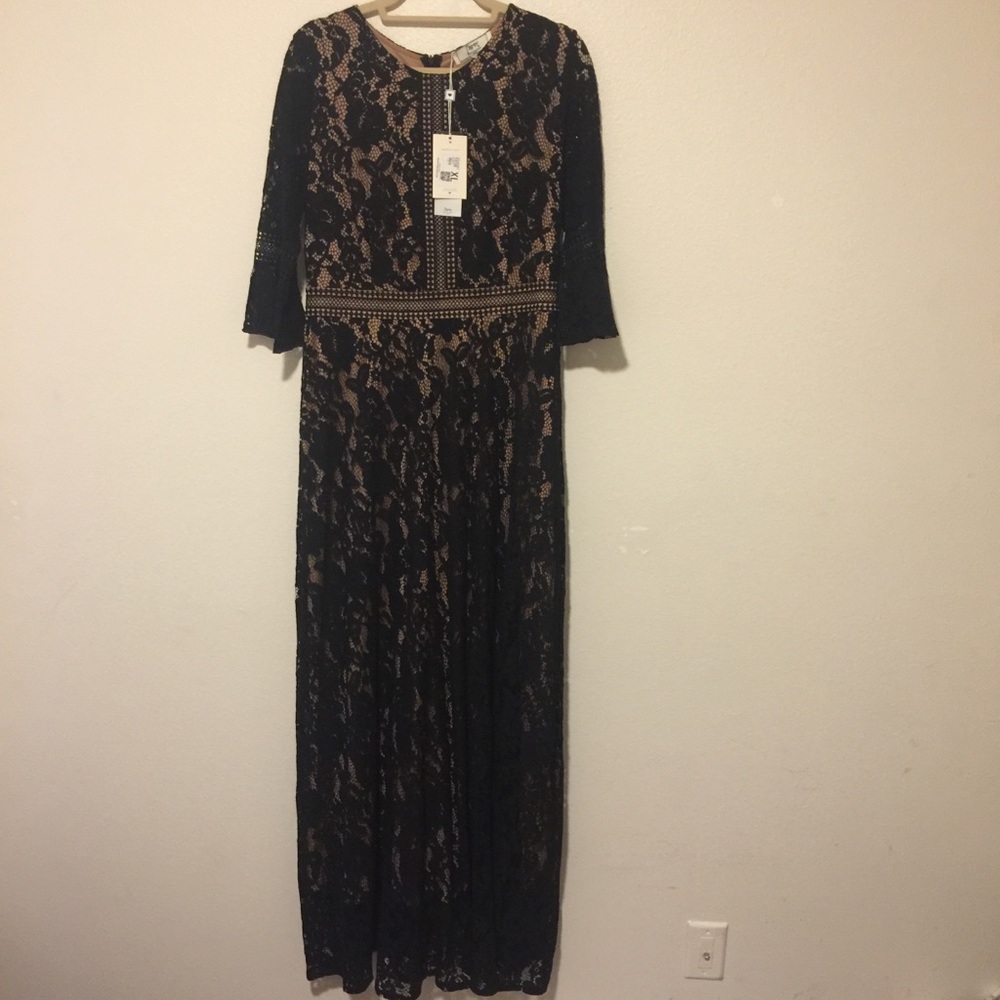 NWT MissMny Floral Lace  Black Dress Size XL